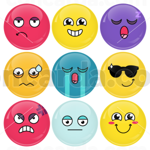 Κονκάρδες emoticons avatar collection colors 9 τεμάχια