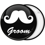 Κονκάρδα γάμου Groom Mustache μαύρη
