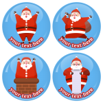 Χριστουγεννιάτικες κονκάρδες fat Santa Claus 4 τεμάχια