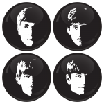 Σετ κονκάρδες The Beatles faces 4 τεμάχια