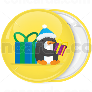Χριστουγεννιάτικη κονκάρδα penguin with present