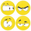 Kονκάρδες emoticons eyes out κίτρινες σετ 4 τεμάχια 