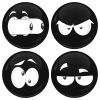 Kονκάρδες emoticons eyes out μαύρες σετ 4 τεμάχια 